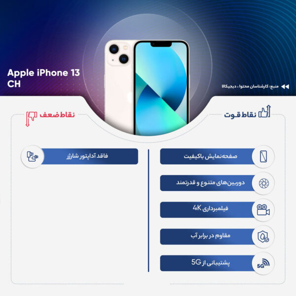 گوشی اپل iPhone 13 (CH-Not active) با ظرفیت 128 گیگابایت