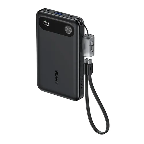 پاور بانک انکر مدل A1257 ظرفیت 10000 میلی آمپر ساعت به همراه کابل USB-C